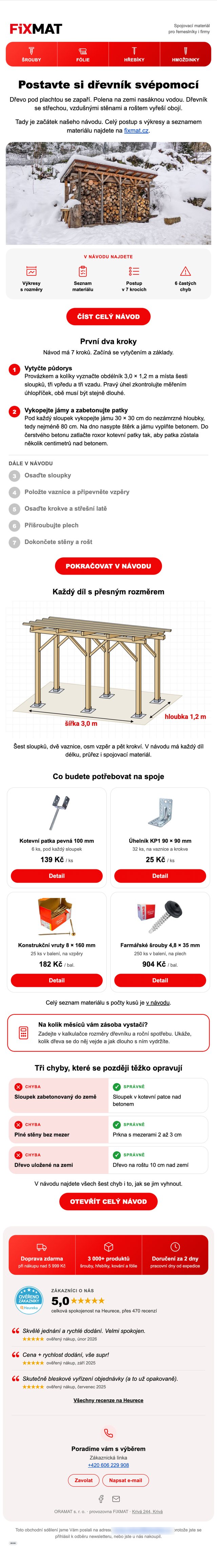 Ukážka e-mail marketingu pre e-shop Fixmat.cz
