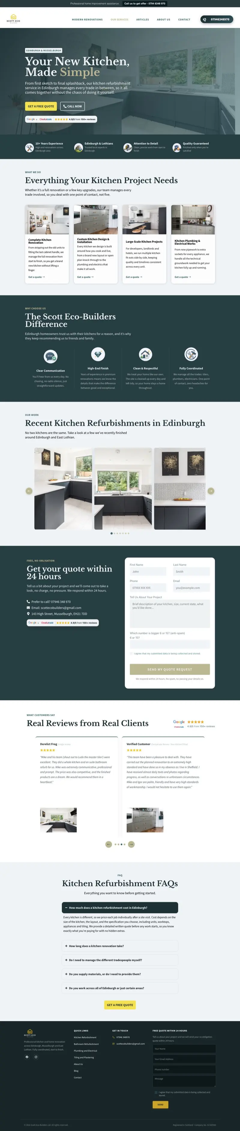 Scott Eco Builders — Landing page na reklamu od Yummy ads